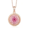 Plated CZ Necklace Fashion Jewelry Pendant Necklace Gold 925 Sterling Silver Round Color Zirconia Romantic Zircon Rohs Geometric