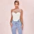 Import Polka Dot Draped Tulle Corset Top One Shoulder White Boning Cropped Blouse Summer Woman Shirts And Blouses Ladies Lace Tops from China