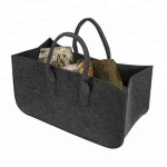 Popular customized collapsible woven wool felt firewood storage basket