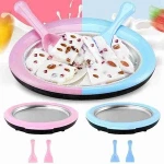 Portable Home Use Mini Yogurt Rolled Ice Cream Maker With 2 Spatulas Yogurt Ice Cream Maker Pan