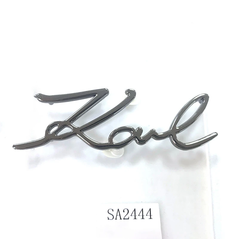 Premium Quality Zinc alloy 2 hole engraved brand logo custom metal tags plates labels for shoes