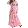 printed dresses for fat lady OEM ODM floral dress plus size floral maxi dress