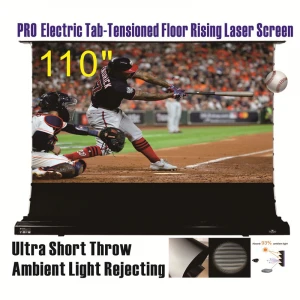 Pro Vividstorm floor-rising ALR 4K laser projector on 110inch Floor Rising ALR Projection Screen