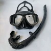 Professional black silicone diving equipment Diving kits mask and snorkel