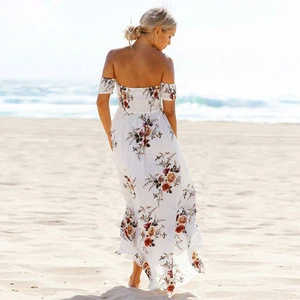 Professional Consult Summer Strapless Casual Dress Off-Shoulder Long Bohemian Dress