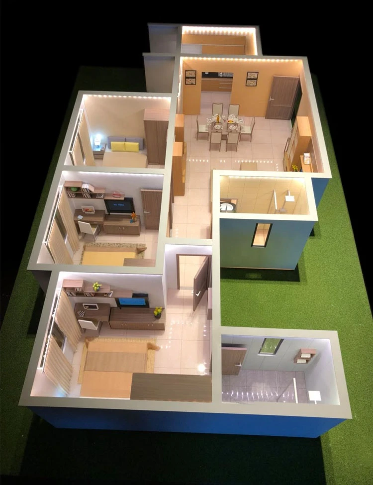 professional elaborated residential building architectural Interior scale models making for house design and plan