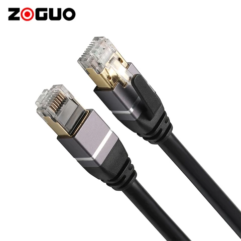 Professional High-Definition Black Computer Rj45 Network Patch Cord Cable Cat8 Lan Cable Network Cable