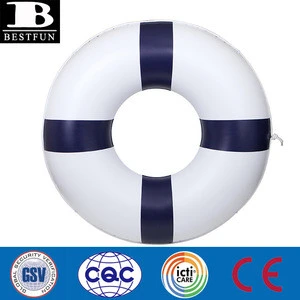 Promotional custom cheap inflatable life ring durable plastic buoy swimming tube for adults pool float