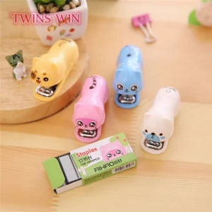 Promotional office school stationery BelgiumBest Selling types of Colorful plastic animal shaped mini stapler