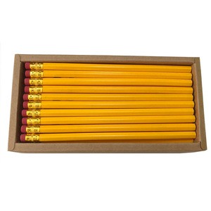 promotional standard hb yellow pencil with eraser in bulk