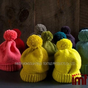 Pure Cashmere Fashion Winter Hat for Young Girls/Boys Ski Beanie Hat