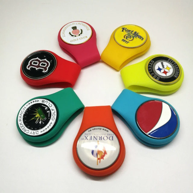 Quality assurance multicolor silicone soft feel golf hat clip