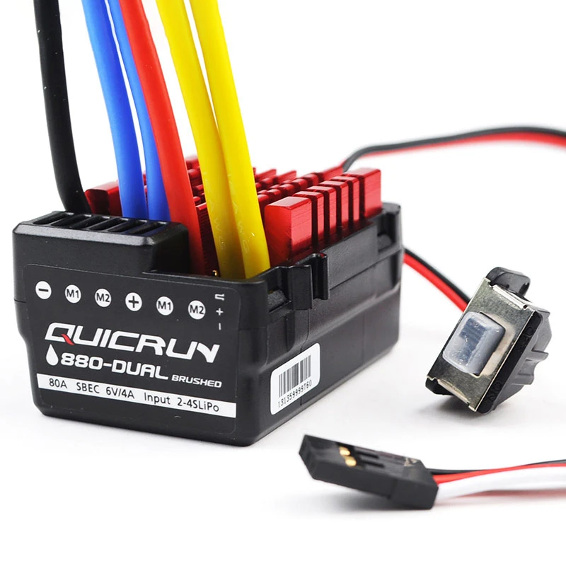 RC Model Car Parts 1/8 1/10 Crawler Cars WP-880 Two-way Brushed Waterproof 80A ESC Electronic Speed Controller Double Motor