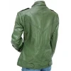 Real Lamb Leather Hand Made Olive Green Women Leather Jacket