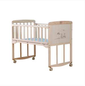 Real Wood Crib Environmental Protection Wave Children Bed Variable Bed Desk Baby Cradle Crib