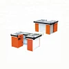 Red Conveyor Belt Supermarket Checkout Counter with Hignen Side Table