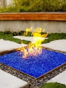 Reflective Fire Pit Natural Fireplace Glass