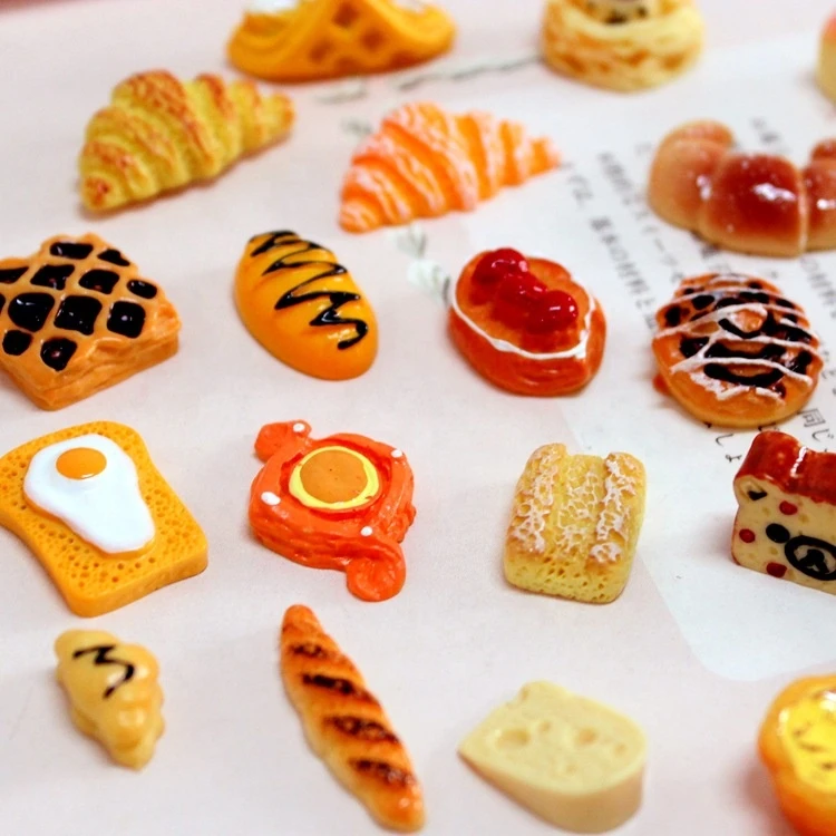 Resin simulation small cake bread biscuit ornament DIY doll house mini food and play accessories