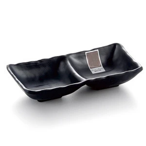 Restaurant Dinnerware, Japanese Soy Sauce Dish, Melamine Condiment Sauce Twin Tray For Sushi