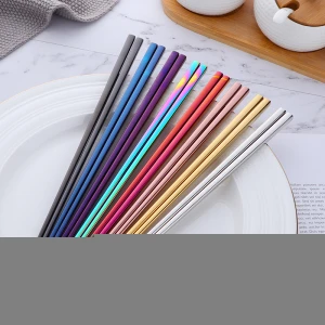 Reusable Hotel Flatware Custom Stainless Steel Chopsticks