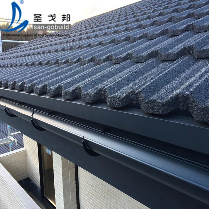 Roof cover decorative material aluminum zinc roof tile,Africa Step Houses Cheap Color Stone Coated Steel Roofing Tile