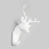 ROOGO gifts &amp; crafts wild animal pure white deer head home supplies resin grappling hook