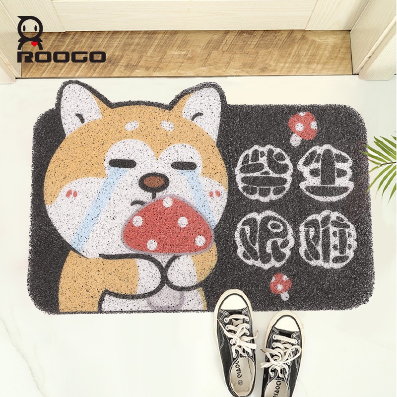 Roogo Lucky cartoon dog animal water absorption  bathroom floor door mat for home room decoration