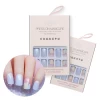 Rosalind nontoxic square fancy gel polish pressed on fake nails set artificial fingernails stick on nails with nail glue sticker