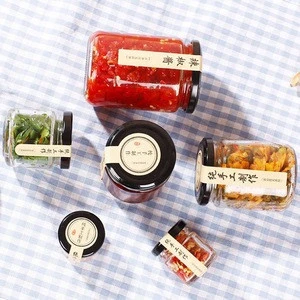 Round Tomato Sauce Glass Jars with Airtight Black Metal Lug Lid