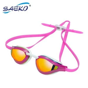 SAEKO swimming goggles mirror no leaking anti fog uv protection tpe water sport eyewear