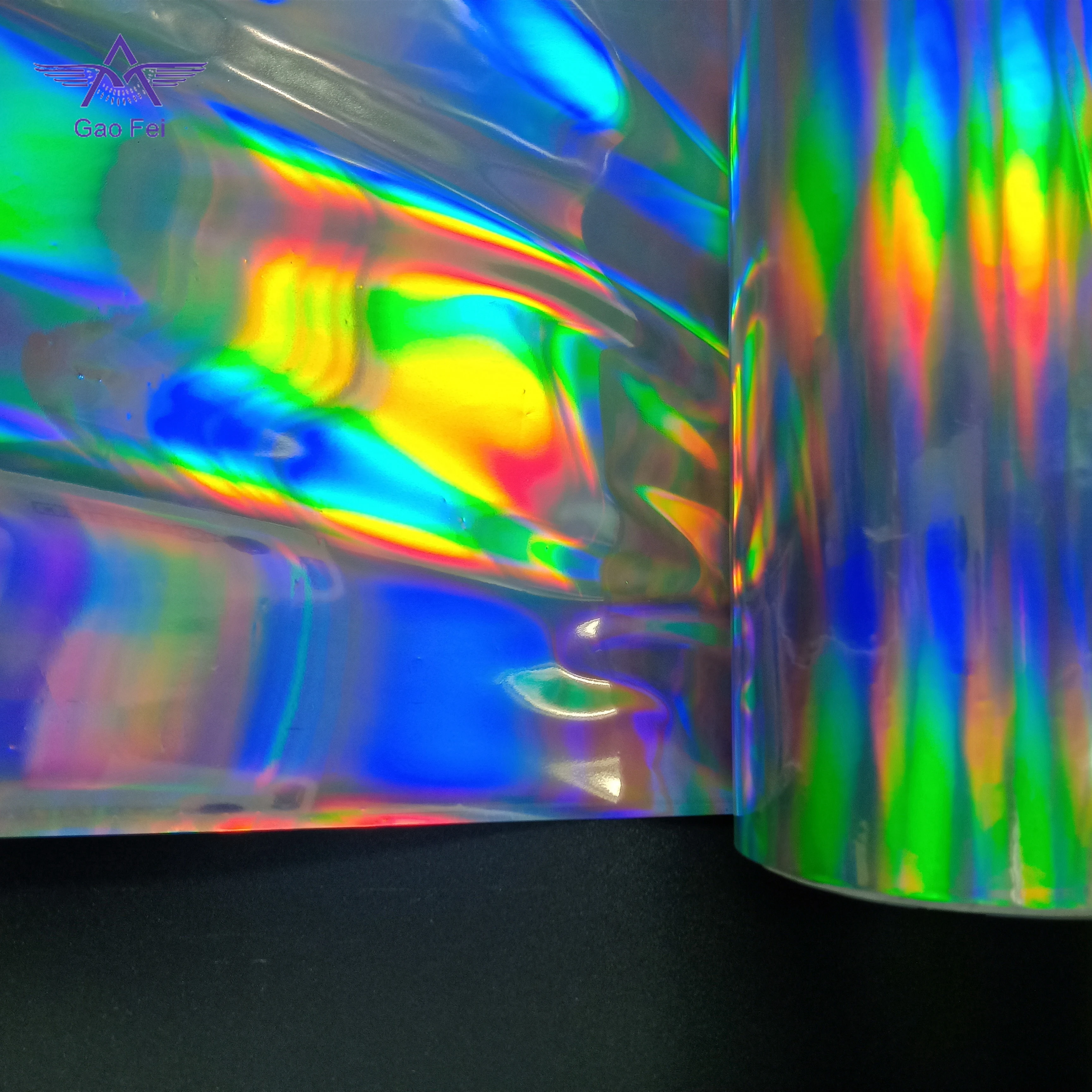 self adhesive transparent /aluminized plain holographic film