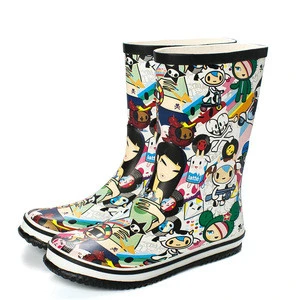 HOT】 Sanrio Kawaii Hello Kitty Anime Cartoon Cute Children Rain Boot  Waterproof Non-Slip Rain Boot Lightweight Comfortable Water Shoe