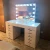 Import Ship from US! Docarelife Modern White Hollywood Style Corner Vanity Desk with Light Bulb Mirror from China