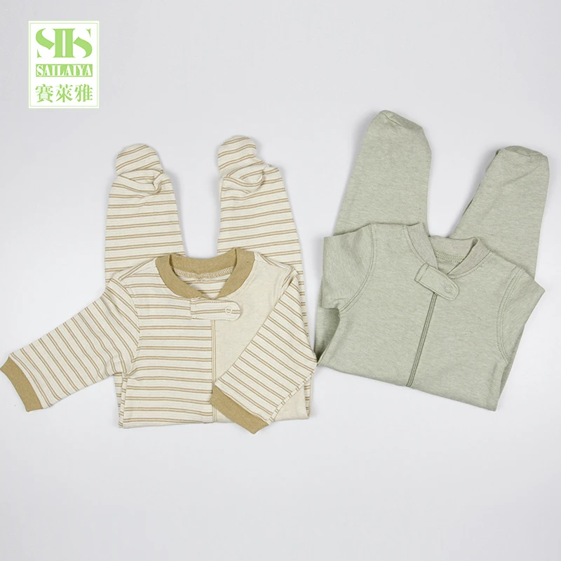 SIIS green 100% organic cotton baby sleepsuit  baby romper set clothes