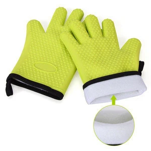 Silicone Cooking Gloves - Heat Resistant Oven Mitt for Grilling, BBQ, Kitchen - Safe Handling of Pots and Pans
