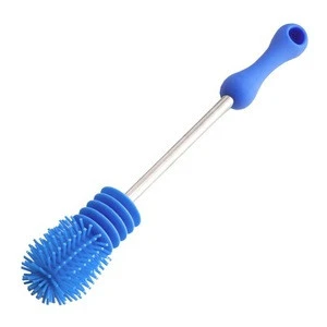 Silicone Cup Scrubbing Feeding-bottle Brush Long Handle Soft Sponge Baby Bottle Brush cleaning brush