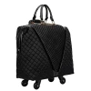 Simple design womens black pu leather waterproof rolling laptop bag