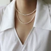 Simple Stainless Steel Accessories 5mm 7mm Freshwater Shell Pearls Beaded Necklace