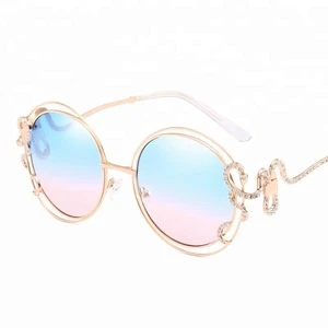 Sinle womens sunglasses trendy 2018 round sun glasses women diamond luxury sunglasses