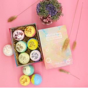Skin Care Bulk Sale Natural Ingredient Colorful Salts Ball SPA Moisturizing Kids Fizzy Bath Bomb Set