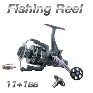 Smooth Metal Spinning Fishing Reel 6000 series 11+1 BB Carp Fishing Reel Bait Runner Fishing Wheel Left/Right Interchangeable