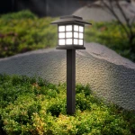 Solar Lights Outdoor LED Small Square House OEM Mini Garden Solar Lawn Light villa waterproof garden park road landscape lamp