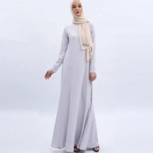 Solid Color Long maxi Dubai Africa Pakistani ladies Islamic Clothing femme muslim dress white abaya for women