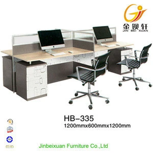 Space saving office partition and 4 person workstation office desk