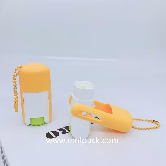 Emily Fs4098 6g Lovely Style Pushed Foundation Stick Tube Empty Blusher Tube with Keychain Key Ring Highlight Container Deodorant Stick Tube