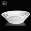 Special Restaurant Design White Porcelain Ceramic Spoon Shape Large Soup Noodle Bowl