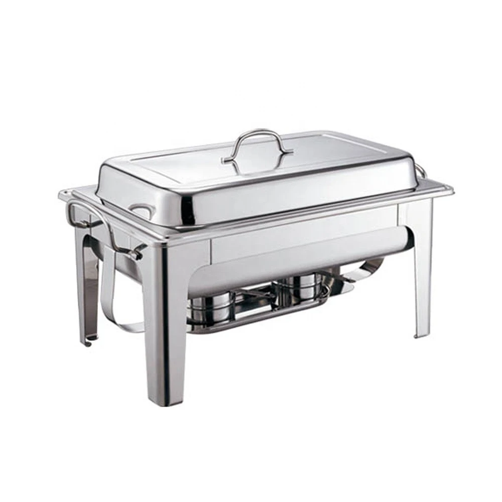 stainless steel 201 1/1 Food Pan Buffet Food Warmer Chafing Dish Roll Top Stainless Steel 9L Rectangle Chafer