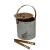 Import Stainless Steel Double Wall Ice Bucket with Brass Lid and Tong from India