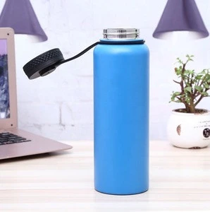 Stainless Steel Insulated Water Bottle Wide Mouth Vacuum Thermos Flask, Cold 24 Hours Hot 12 Hours