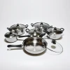 stainless steel kitchen cooking 12 Piece pot set Gas stove induction cooker currency cookware sets